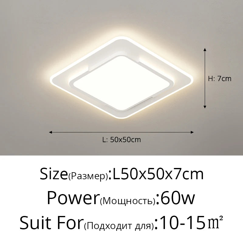 Modern Simple Led Living Room Ceiling Lights Bedroom Study Round Square Ceiling Lights Home Indoor Decor Lighting Lamps Fixtures