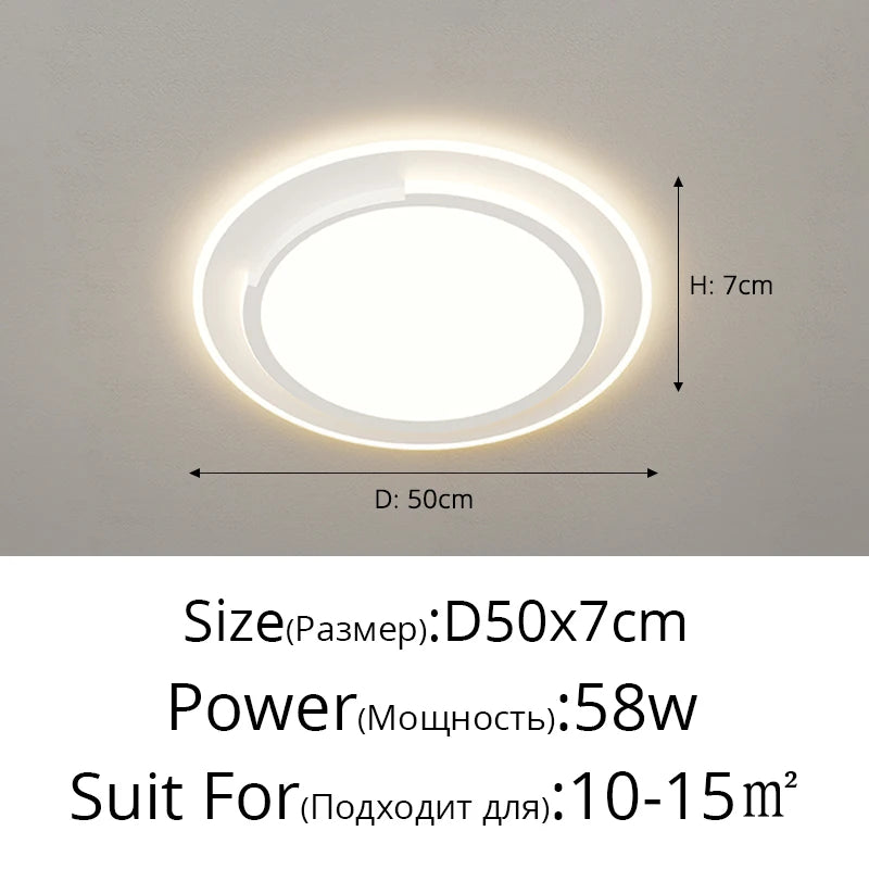 Modern Simple Led Living Room Ceiling Lights Bedroom Study Round Square Ceiling Lights Home Indoor Decor Lighting Lamps Fixtures