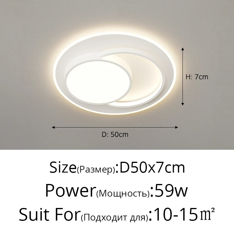 Modern Simple Led Living Room Ceiling Lights Bedroom Study Round Square Ceiling Lights Home Indoor Decor Lighting Lamps Fixtures