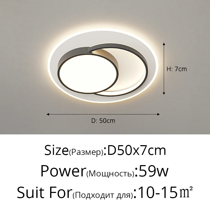 Modern Simple Led Living Room Ceiling Lights Bedroom Study Round Square Ceiling Lights Home Indoor Decor Lighting Lamps Fixtures