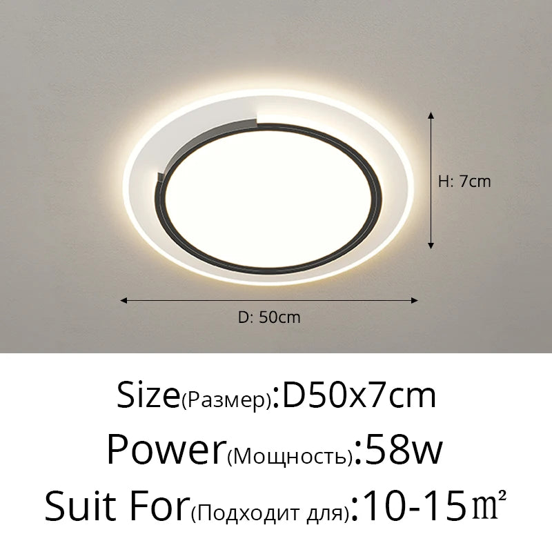 Modern Simple Led Living Room Ceiling Lights Bedroom Study Round Square Ceiling Lights Home Indoor Decor Lighting Lamps Fixtures