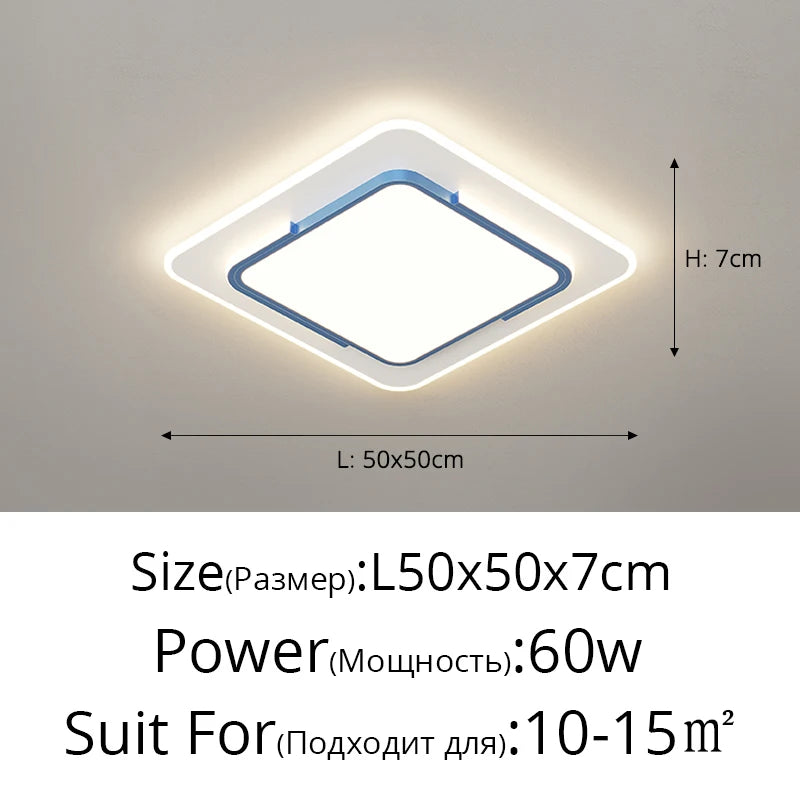 Modern Simple Led Living Room Ceiling Lights Bedroom Study Round Square Ceiling Lights Home Indoor Decor Lighting Lamps Fixtures