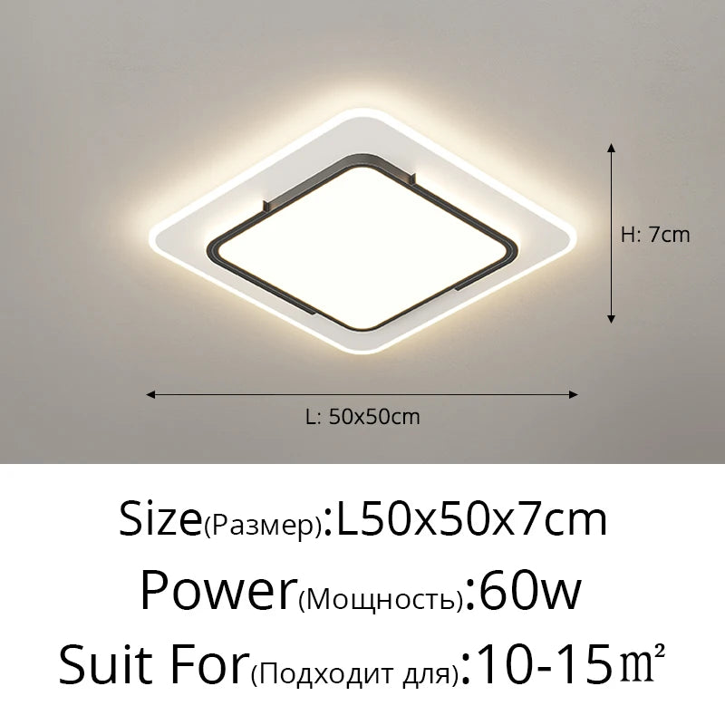 Modern Simple Led Living Room Ceiling Lights Bedroom Study Round Square Ceiling Lights Home Indoor Decor Lighting Lamps Fixtures