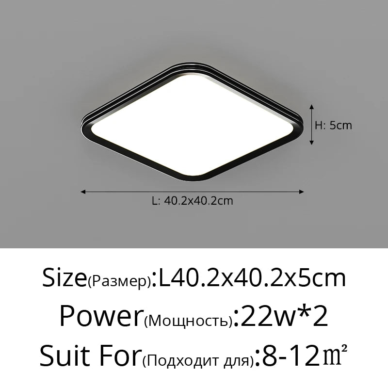 Modern Ultra-thin Ceiling Lamp Bedroom Living Room LED Four-grid Ceiling Lamp Simple Study Room Lighting Decorative Lamp