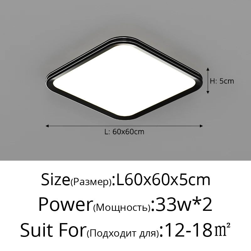 Modern Ultra-thin Ceiling Lamp Bedroom Living Room LED Four-grid Ceiling Lamp Simple Study Room Lighting Decorative Lamp