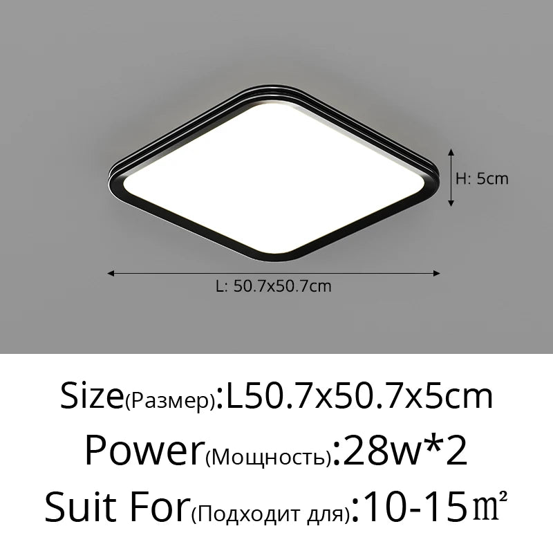 Modern Ultra-thin Ceiling Lamp Bedroom Living Room LED Four-grid Ceiling Lamp Simple Study Room Lighting Decorative Lamp