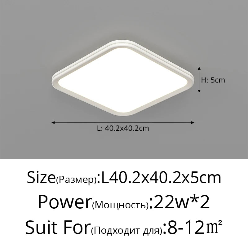 Modern Ultra-thin Ceiling Lamp Bedroom Living Room LED Four-grid Ceiling Lamp Simple Study Room Lighting Decorative Lamp