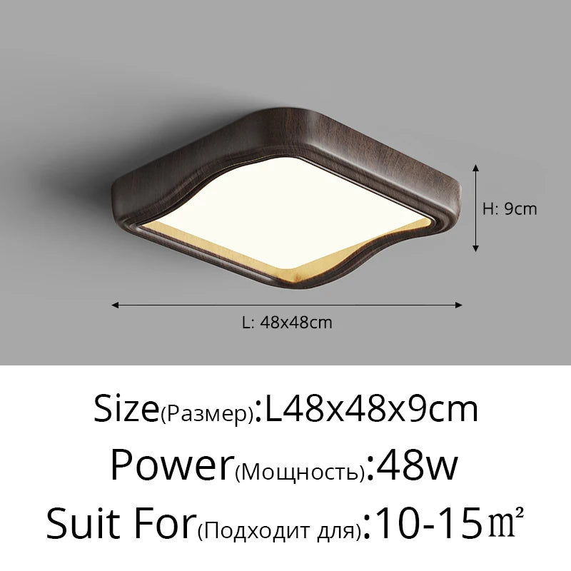 Nordic Led Wood Grain Living Room Ceiling Light Modern Simple Home Rectangular Bedroom Lamp Creative Indoor Decor Lighting Lamps