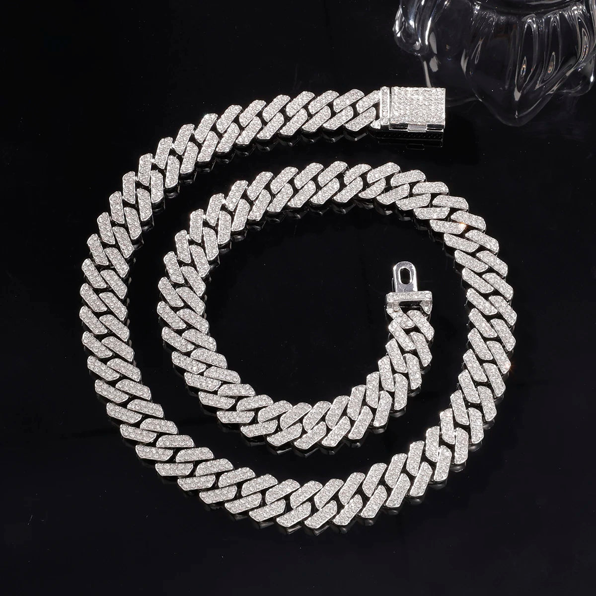 Cuban Link Chain Mens Mens Iced Out Miami Cuban Necklace Artificial Diamond Chain For Men Bling Hip Hop