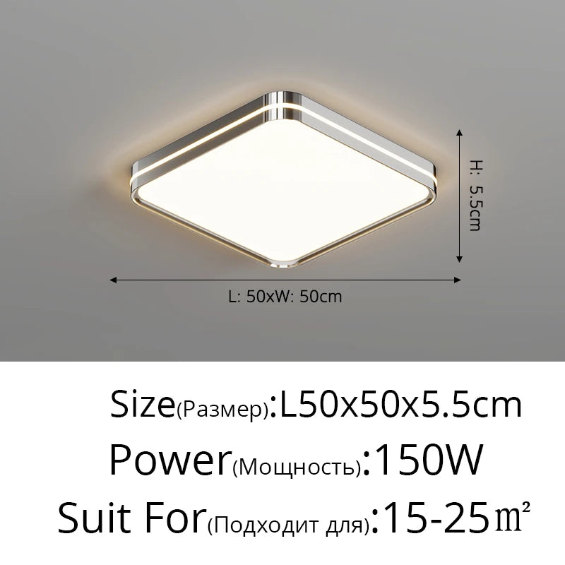 Simple Led Ceiling Lights Round Square Wrought Iron Acrylic Chandeliers Living Room Bedroom Study Room Home Lighting Decor Lamps