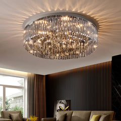 Smoky Gray Crystal Light Luxury Ceiling Lamp Atmospheric Dining Room Bedroom Room Lamp High-end Headlight Living Room Main Lamp